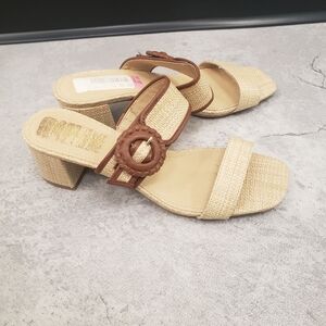 Jack Rogers Callie Buckle slip on heel sandal, 9